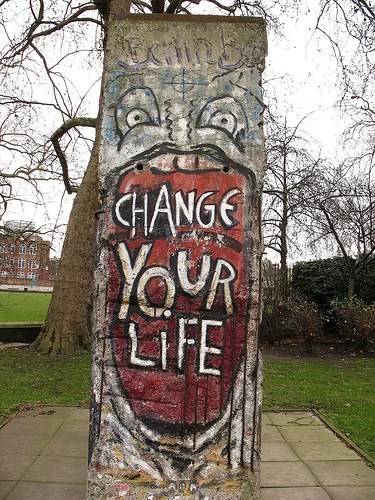  Section of the Berlin Wall now displayed at the  Imperial War Museum  in London. Photo copyright 2007 by Chuck Reback. 